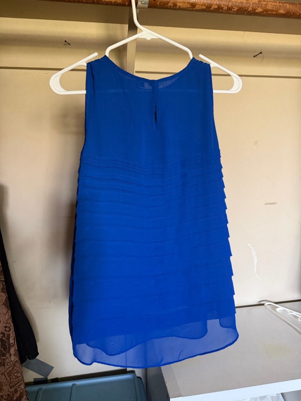 Vince Camuto Royal Blue Layered Chiffon Tank - Picture 4 of 4